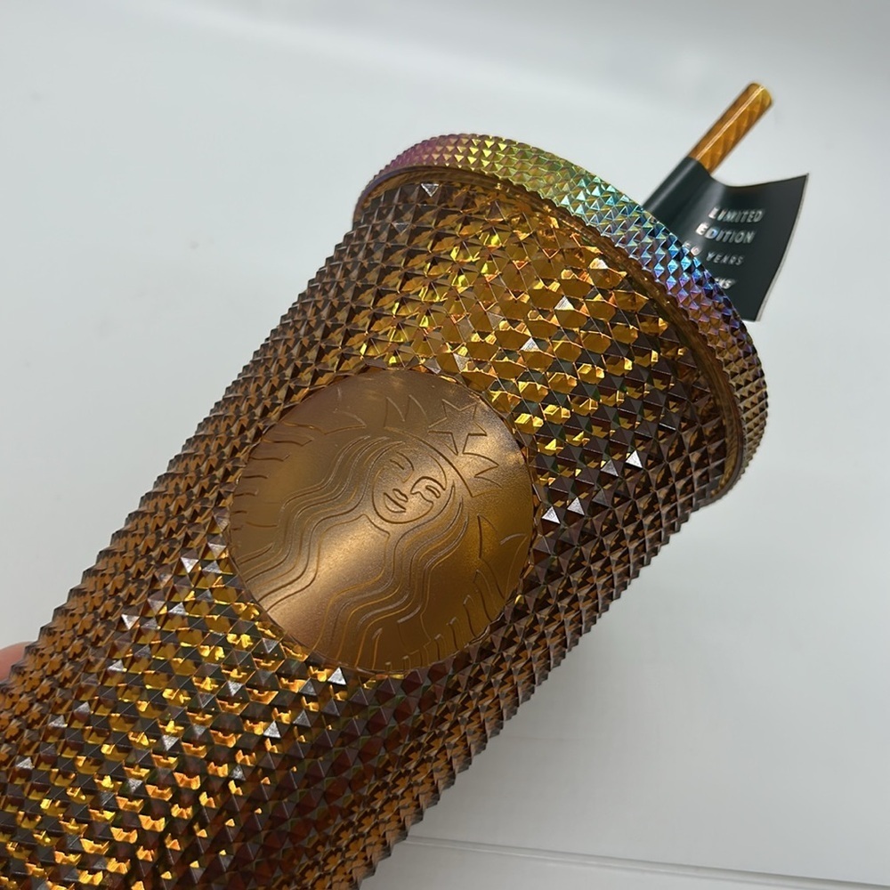 Starbucks 2021 Limited Edition 50 Years Copper Gold Studded 16 oz. Tumbler Cup - Picture 2 of 6